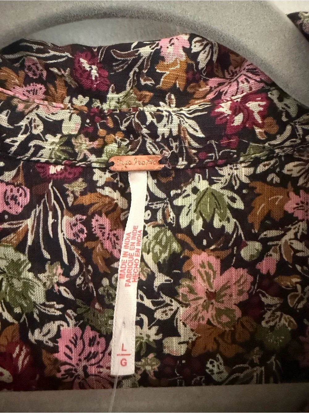 NWT Free People Daybreak Floral Print Long Sleeve Shirt Size Large
